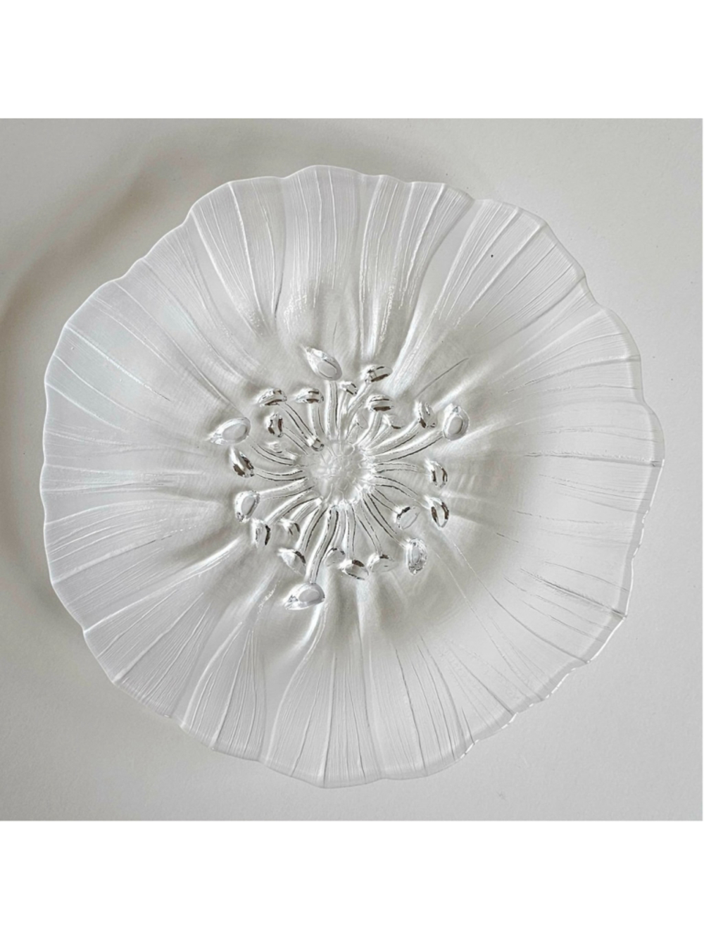 Mats Jonasson Målerås SWEDEN Botanical Anemone "Windflower" Crystal Dinner Plate - Picture 2 of 7